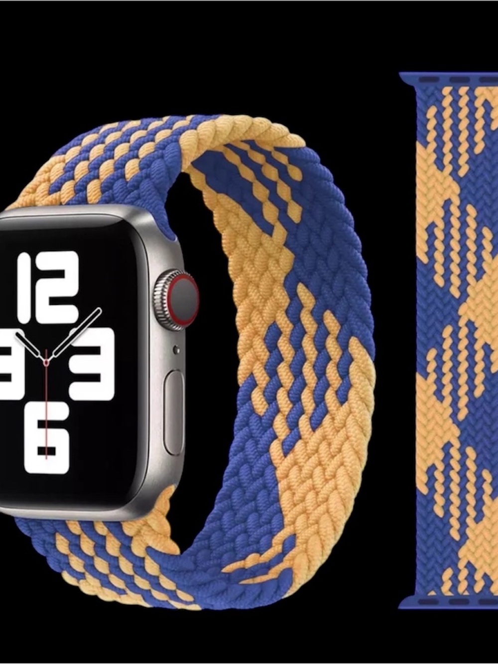 Apple Braided Solo Loop Watch Band - Blue & Yellow — 38mm 40mm—41mm available
